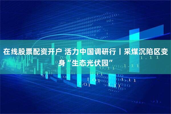 在线股票配资开户 活力中国调研行丨采煤沉陷区变身“生态光伏园”